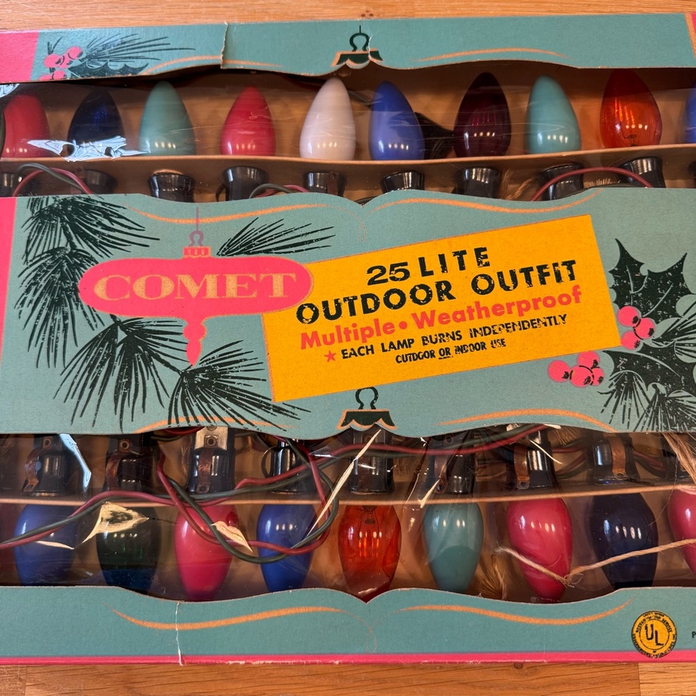 🎄NOS 1963 Comet C9 Vintage Christmas Lights in Original Box